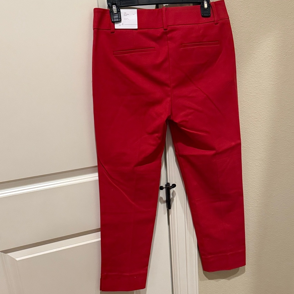 LOFT Vibrant Red Riviera Pants - Cropped Marisa Fit - Picture 3 of 4